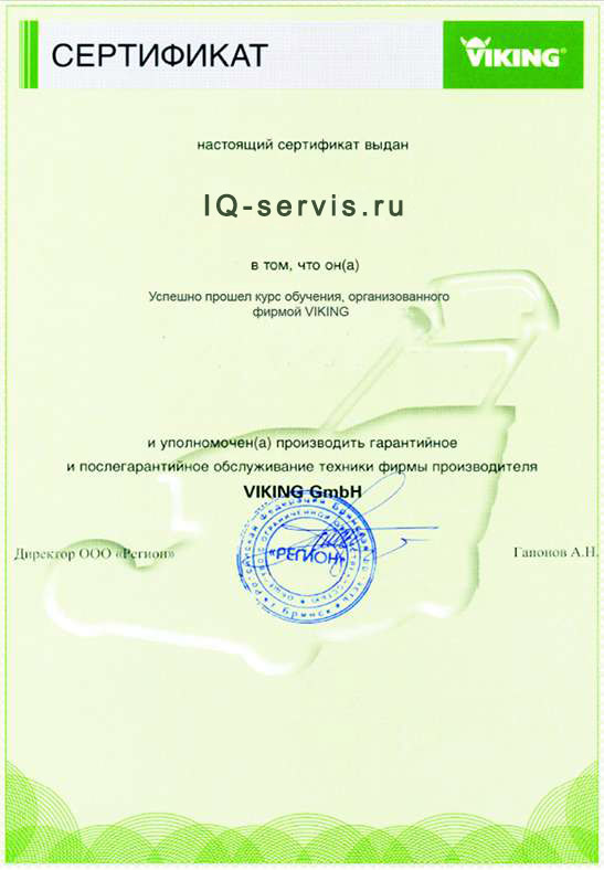Сертификат Викинг